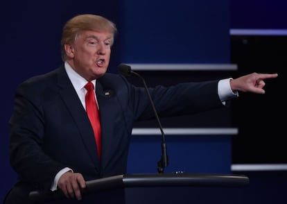 El candidat republicà Donald Trump durant el debat presidencial.