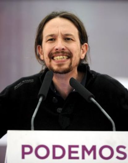 Pablo Iglesias, ayer en Oviedo.