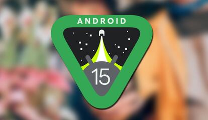 Logotipo de Android 15 con fondo