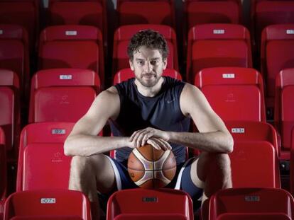 Pau Gasol, al pavelló Príncep Felip de Saragossa.