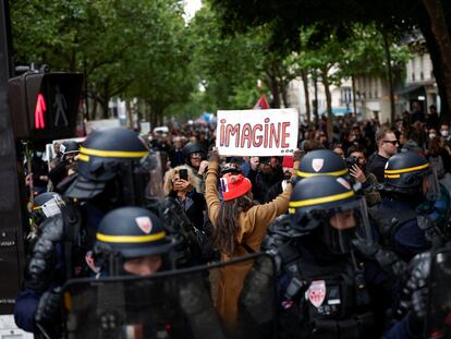 Manifestación contra la extrema derecha en París.