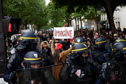 Manifestación contra la extrema derecha en París.