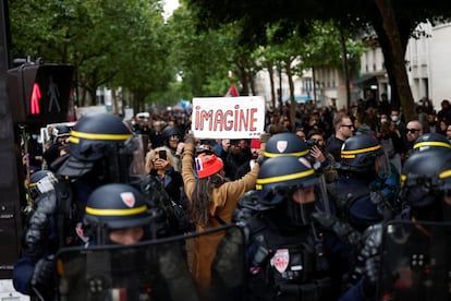 Manifestación contra la extrema derecha en París.