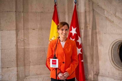 La líder de Más Madrid, Mónica García, durante el acto por los 40 años de la firma del estatuto de autonomía de la Comunidad de Madrid.