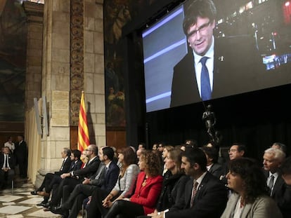 Videoconferència de Puigdemont el passat dia 30.