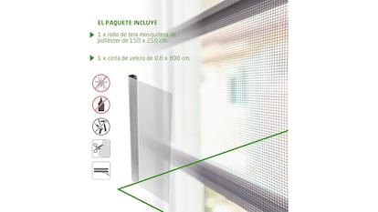 Mosquitera enrollable sobre fondo blanco