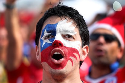 Um chileno na Fan Fest do Rio.