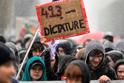 Manifestantes en la ciudad de Rennes, este jueves. 