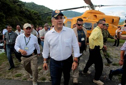 Iván Duque, la semana pasada en el departamento de Antioquia.