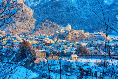 Paisaje invernal de Kufstein (Austria).