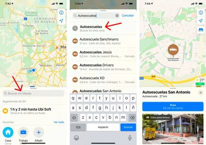 Busca puntos cercanos con Apple Maps.