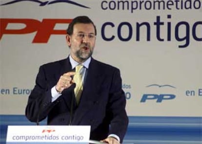 Rajoy, durante la clausura de la Interparlamentaria del PP en Toledo.