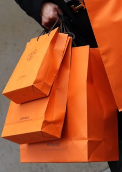 Imagen de bolsas de Herm&egrave;s.