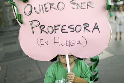 Manifestación de profesores, padre y alumnos, el pasado 4 de octubre.