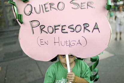 Manifestación de profesores, padre y alumnos, el pasado 4 de octubre.