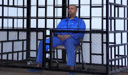 Saif el Islam, segundo hijo de Muamar el Gadafi, durante una audiencia en la ciudad de Zintan, Libia, en 2014. 