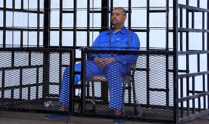 Saif el Islam, segundo hijo de Muamar el Gadafi, durante una audiencia en la ciudad de Zintan, Libia, en 2014.