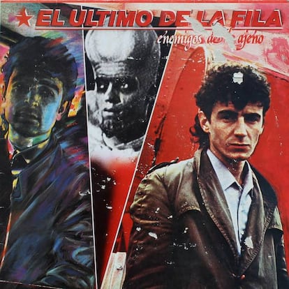Portada del segundo disco de El Último de la Fila, 'Enemigos de lo ajeno' (1986), donde se incluyen 'Insurrección', 'Aviones plateados' o 'Mi patria en mis zapatos'.