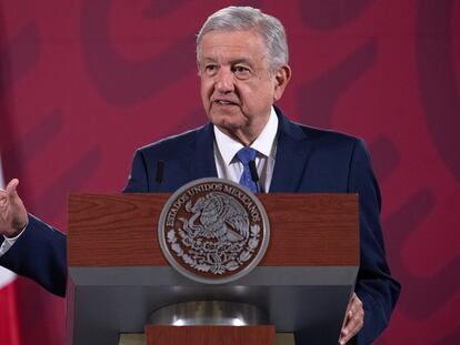 López Obrador, durante una conferencia mañanera.