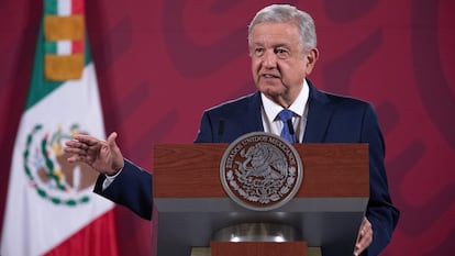 López Obrador, durante una conferencia mañanera.