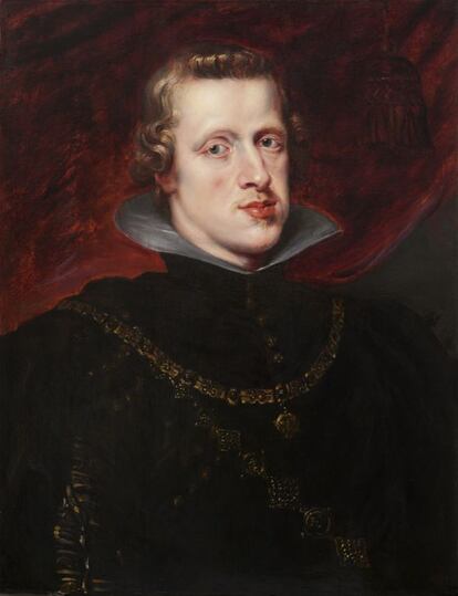 Detalle del retrato de &#039;Felipe IV&#039;, de Rubens. 