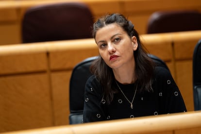 La ministra de Juventud e Infancia, Sira Rego, durante una sesión de control en el Senado, el 11 de marzo de 2025, en Madrid.