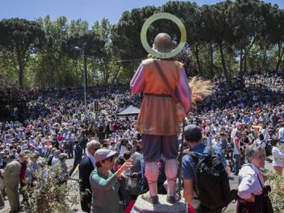 Ambiente en la pradera de San Isidro, en las fiestas de 2018. 