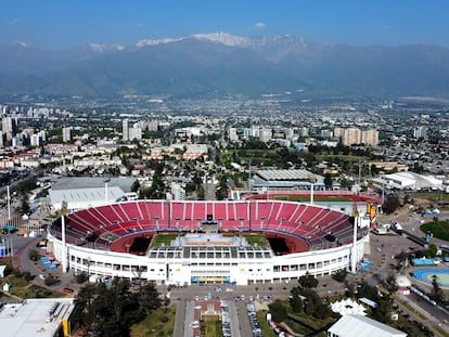 Vista aérea del Estadio Nacional en Santiago (Chile).