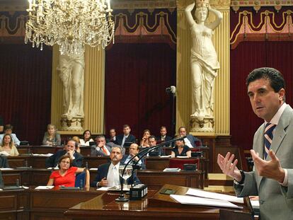 El expresidente de Baleares Jaume Matas, en el discurso de investidura, en 2003, que redactó Alemany.