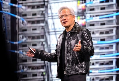 Jensen Huang, consejero delegado de Nvidia, en una feria de electrnica en Las Vegas (Nevada) en enero pasado.