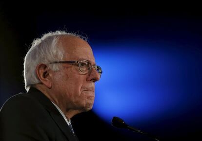 Bernie Sanders, durante una cena electoral en Denver, Colorado. 