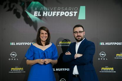 Laura Riestra, subdirectora de ‘El HuffPost’, y su director Daniel Ventura, en la fiesta de celebración por los 10 años del medio.