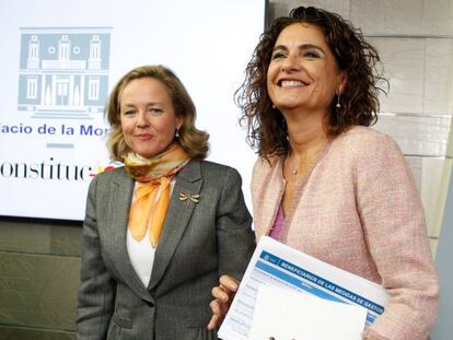 La vicepresidenta económica, Nadia Calviño y la ministra de Hacienda María Jesús Montero.