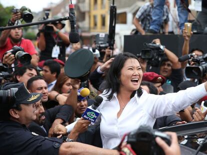 Keiko Fujimori, after voting in Lima on Sunday.