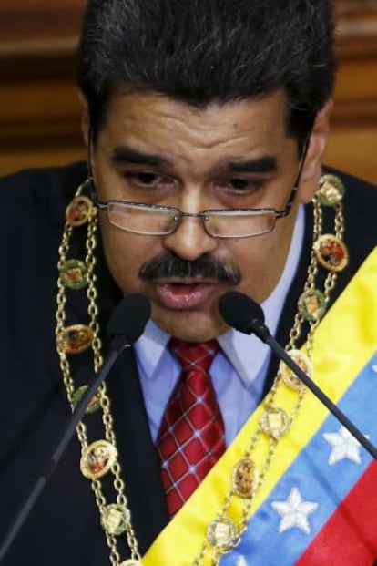 Nicolás Maduro, presidente de Venezuela, en su discurso ante la Asamblea Nacional l pasado día 15 de enero.