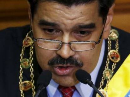 Nicolás Maduro, presidente da Venezuela, em seu discurso perante a Assembleia Nacional no dia 15 de janeiro.