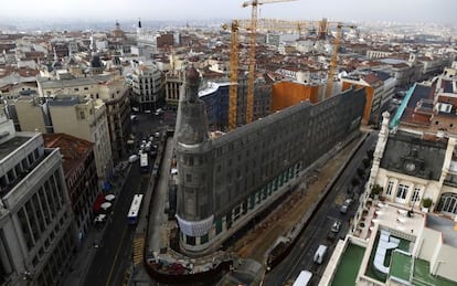 Las obras del complejo Canalejas hoy en Madrid