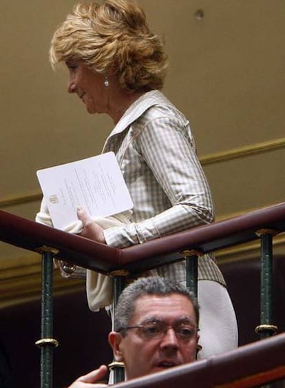 Aguirre y Gallardón, en la tribuna del Congreso.