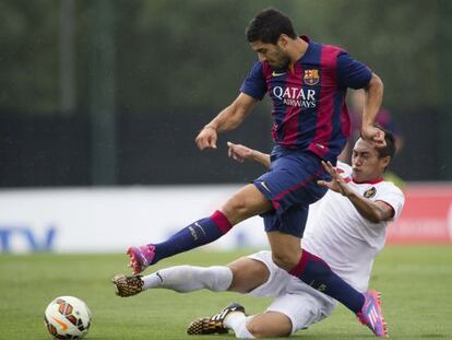 Luis Su&aacute;rez, en el amistoso del filial ante Taliandia Sub 19.