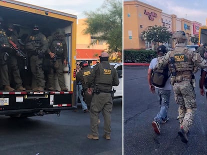 Redada realizada por agentes federales, en Los Ángeles, el 6 de agosto.