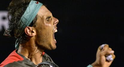 Rafa Nadal celebra su victoria.