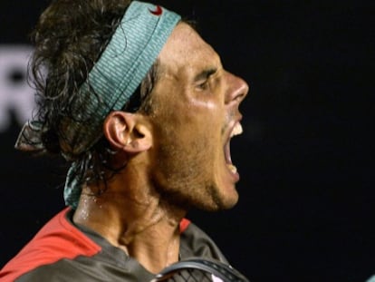 Rafa Nadal celebra su victoria.