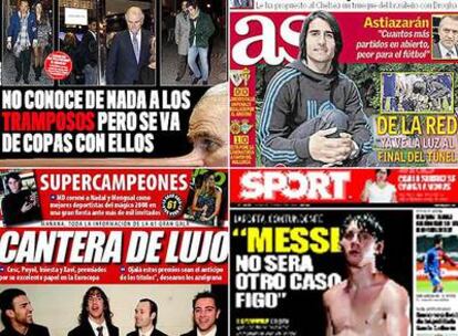 Las portadas de los periódicos deportivos del día.