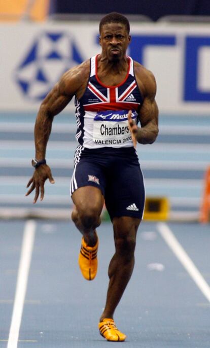 El atleta británico Dwain Chambers, en 2008..