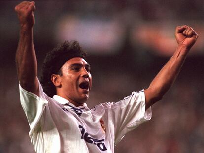 El futbolista mexicano Hugo Sánchez, durante un partido con el Real Madrid.