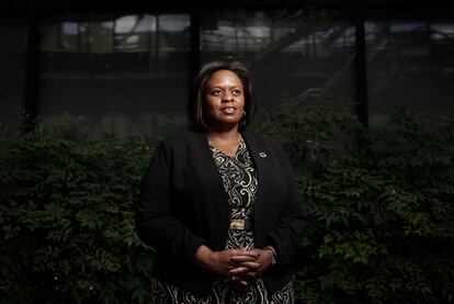 Sanda Ojiambo, directora ejecutiva del Pacto Mundial de la ONU, en la sede del ICEX en Madrid.