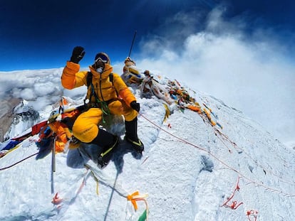 David Goettler, en el Everest el 21 de mayo, en una imagen facilitada por el alpinista.