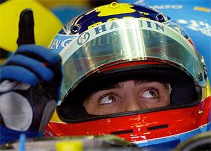 Fernando Alonso, ayer, en el circuito de Monza.