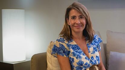 La prxministra, Raquel Sánchez, en el vestíbulo de las oficinas centrales de este organismo, el pasado 22 de mayo en Madrid.
