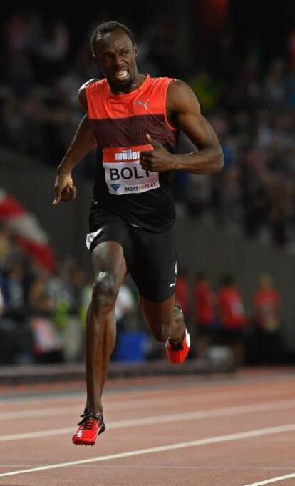Bolt tras ganar los 200metros en la Diamond League